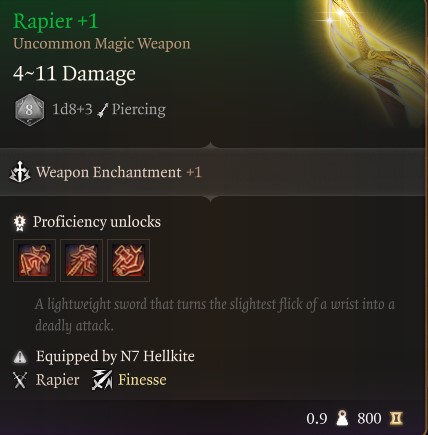 Baldur's Gate 3 Rapier