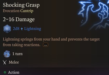 Shocking Grasp - Baldur's Gate 3 Wiki