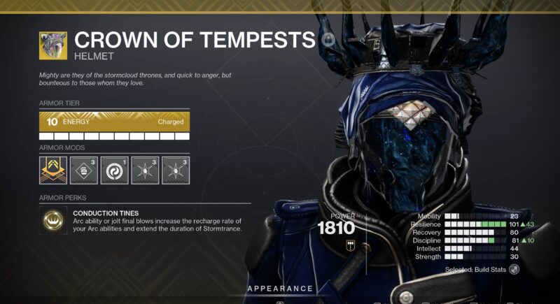 D2 Crown of Tempests Exotic Armor