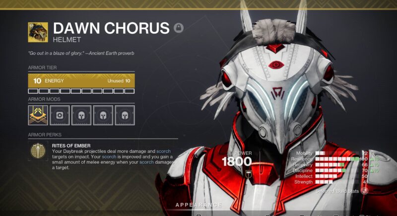 D2 Dawn Chorus Exotic Armor