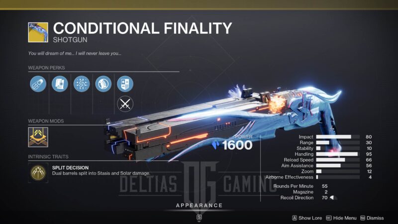 D2 Exotic Conditional Finality Shotgun