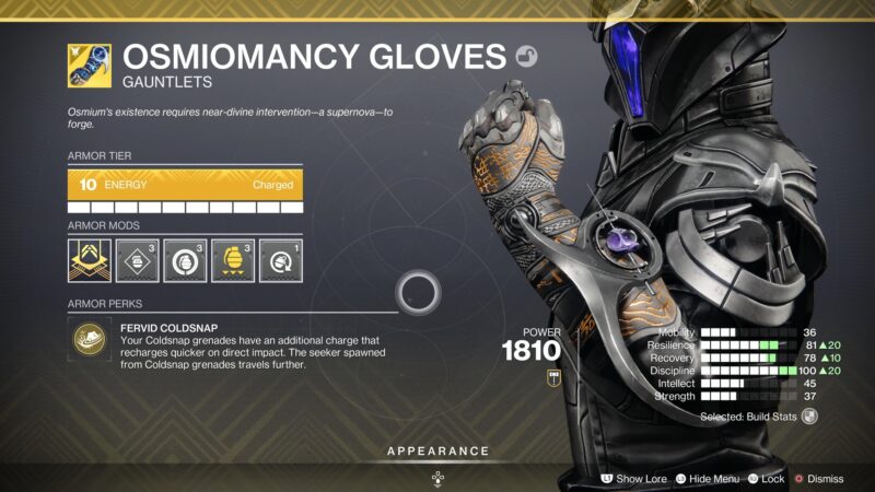 Destiny 2 Osmiomancy Gloves Exotic