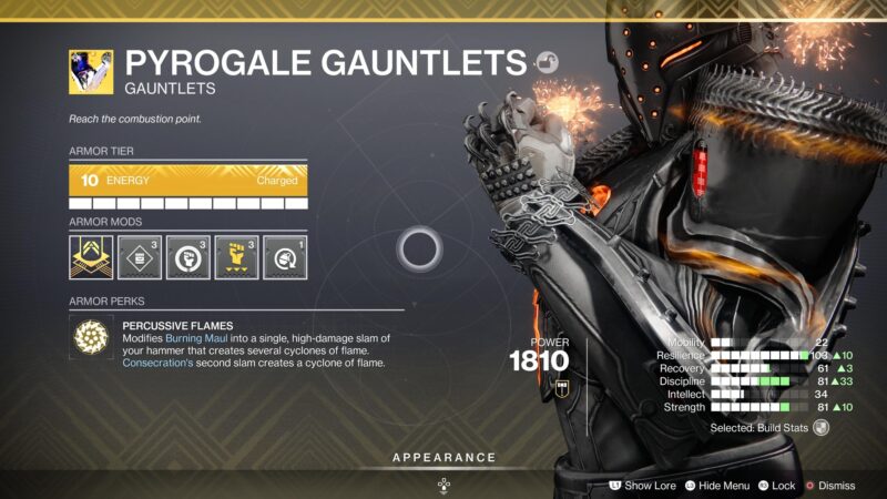 Destiny 2 Pyrogale Gauntlets Exotic