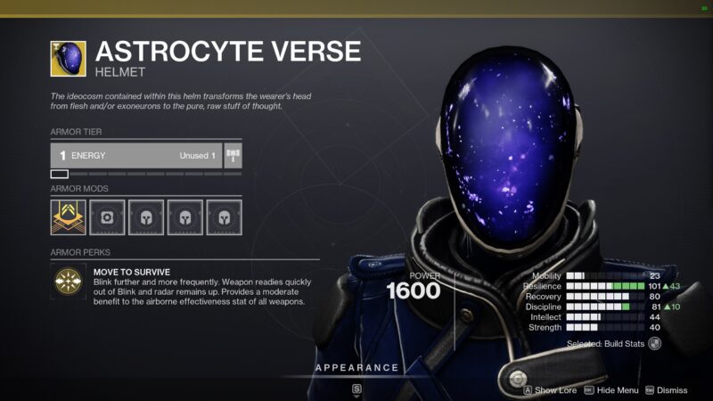 Astrocyte Verse Exotic Armor