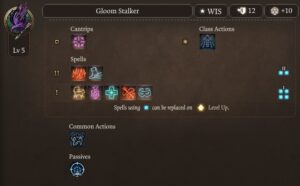 BG3 3 Level 5 Gloom Stalker Spellbook - Baldur's gate 3