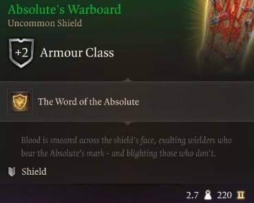 Baldur's Gate 3 - BG3 Absolute’s Warboard Shield