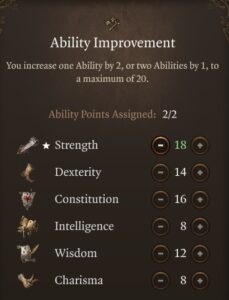 BG3 Barbarian Strength Ability Improvement