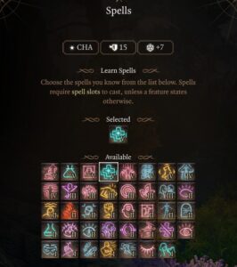 BG3 Bard level 9 Spells
