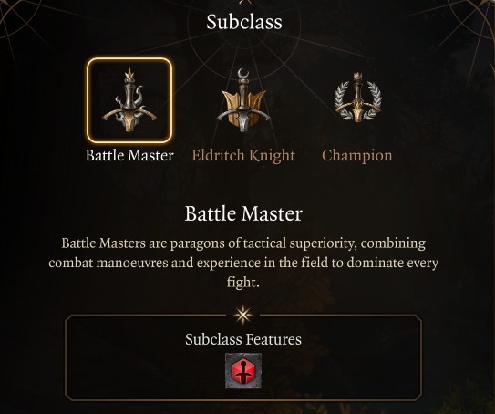 BG3 Battle Master Subclass
