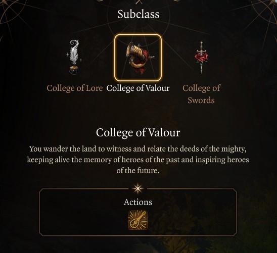 BG3 College of Valour Subclass