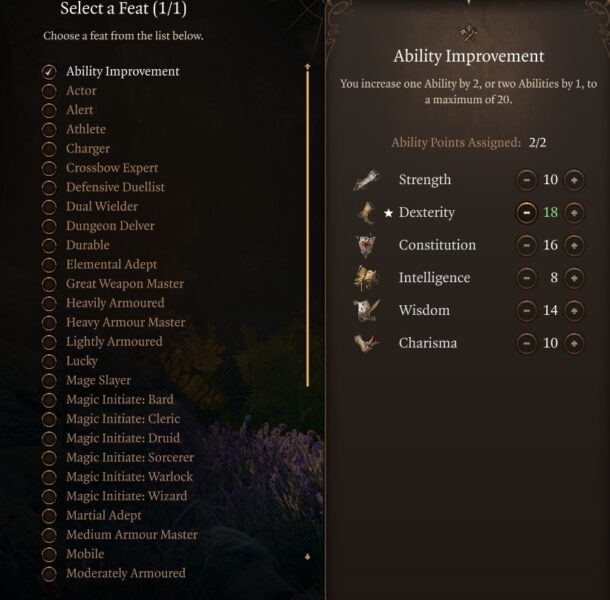 BG3 Dexteriy 18 Feat - Baldur's Gate 3