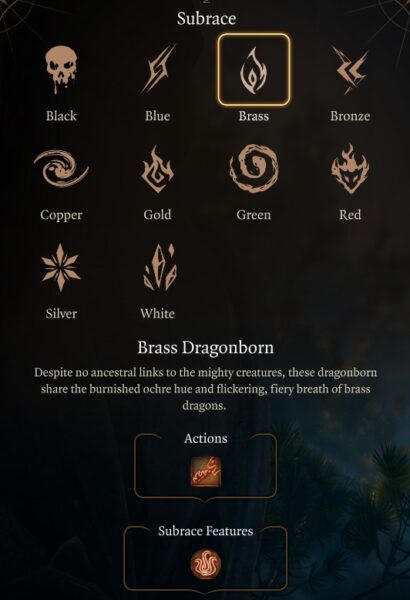 BG3 Dragonborn Subrace Brass
