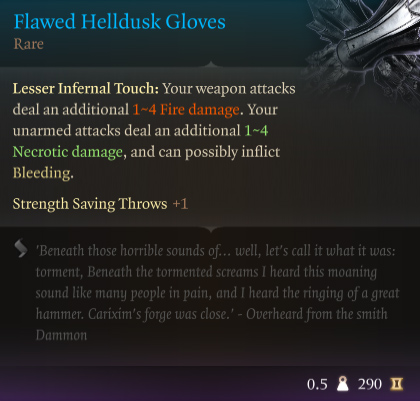 BG3 Flawed Helldusk Gloves - Baldur's Gate 3