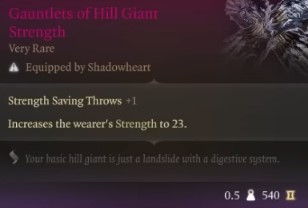 BG3 Gauntlets of Hill Giant Strength