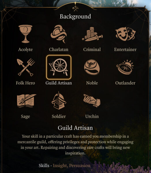 BG3 Guild Artisan Background