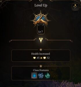 BG3 Level 7 Monk Progression