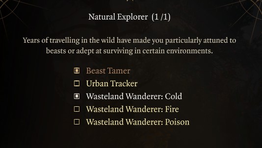 BG3 Natural Explore Wasteland Wanderer Baldur's Gate 3