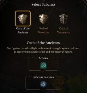 BG3 Oath of the Ancients Subclass