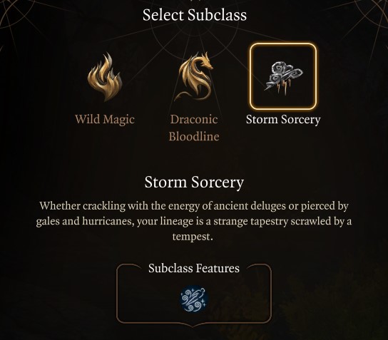 BG3 Storm Sorcery Subclass