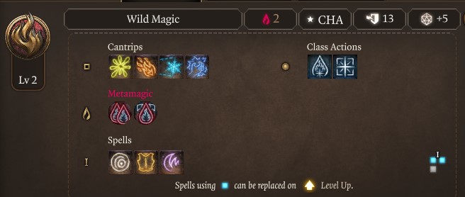 BG3 Wild Magic Level 2 Spell