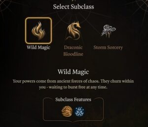 BG3 Wild Magic Sorcerer Subclass