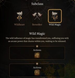 Baldur's Gate 3 Wild Magic Subclass