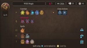 BG3 Wild Magic level 5 spells