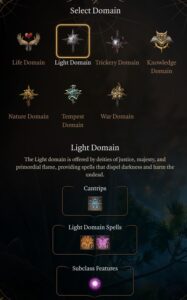 Baldur's Gate 3 - BG3 Light Domain Subclass