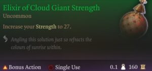 Baldur's Gate 3 Elixir of Cloud Giant Strength