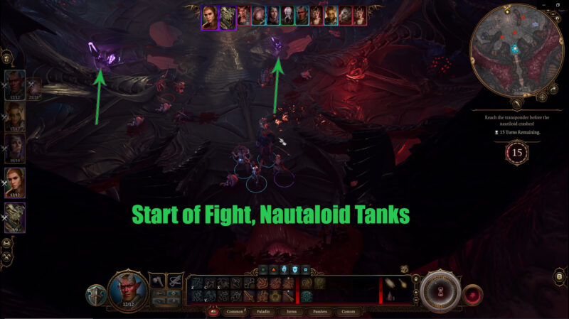 Baldur's Gate 3 Everburn Blade start of fight, nautiloid tanks