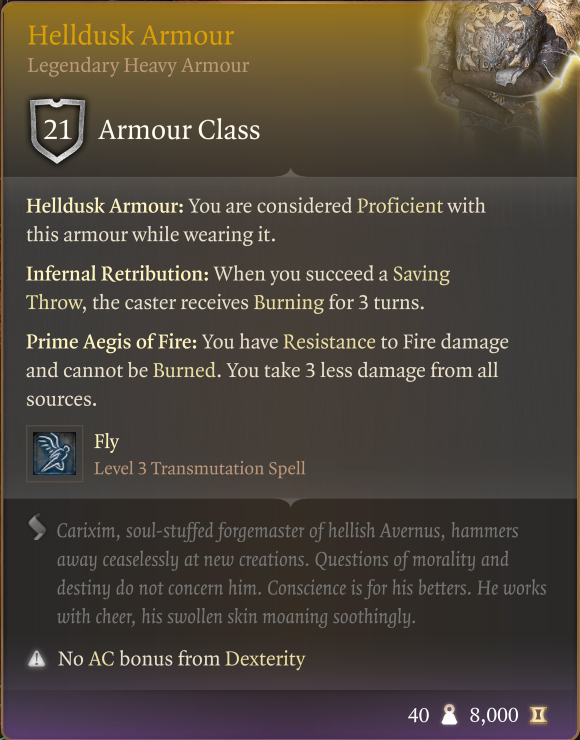 Baldur's Gate 3 Helldusk Armor