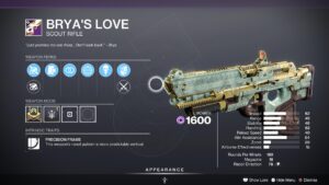 Destiny 2 Brya's Love Scout Rifle
