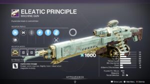 Destiny 2 Eleatic Principle Machine Gun