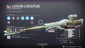 Destiny 2 Locus Locutus Sniper Rifle