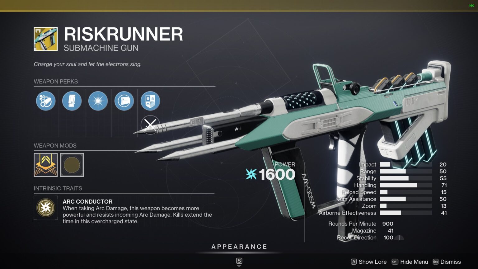 Destiny 2 Riskrunner Exotic SMG Deltia's Gaming