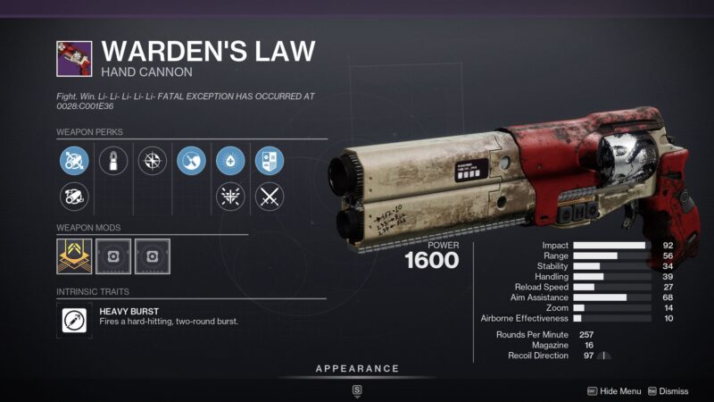 Destiny 2 Warden's Law