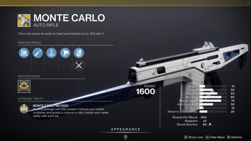 Monte Carlo Exotic Weapon Balancing