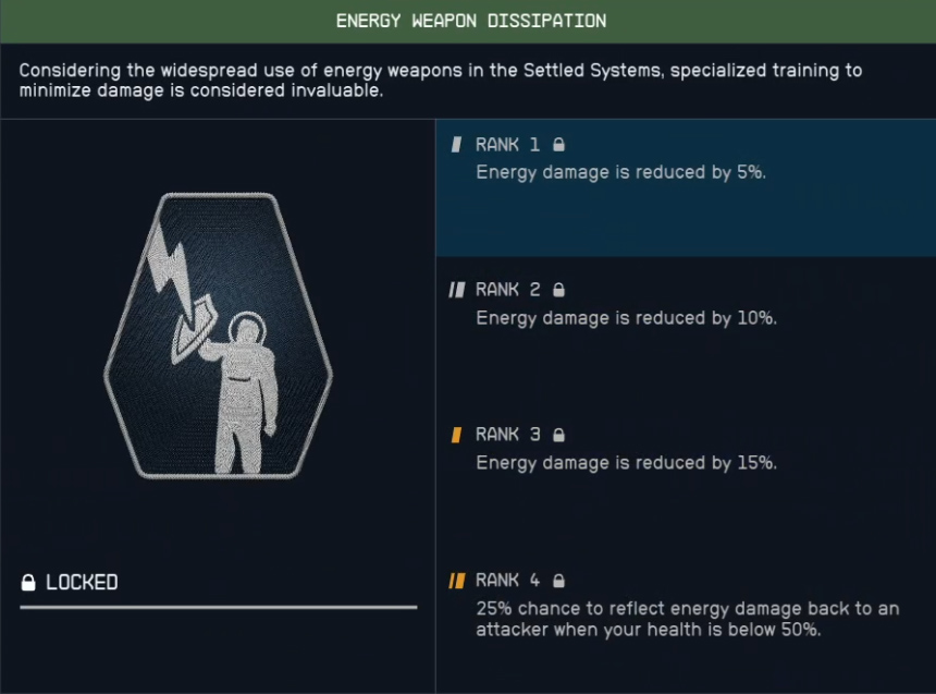 Starfield Energy Weapon Dissipation Skill
