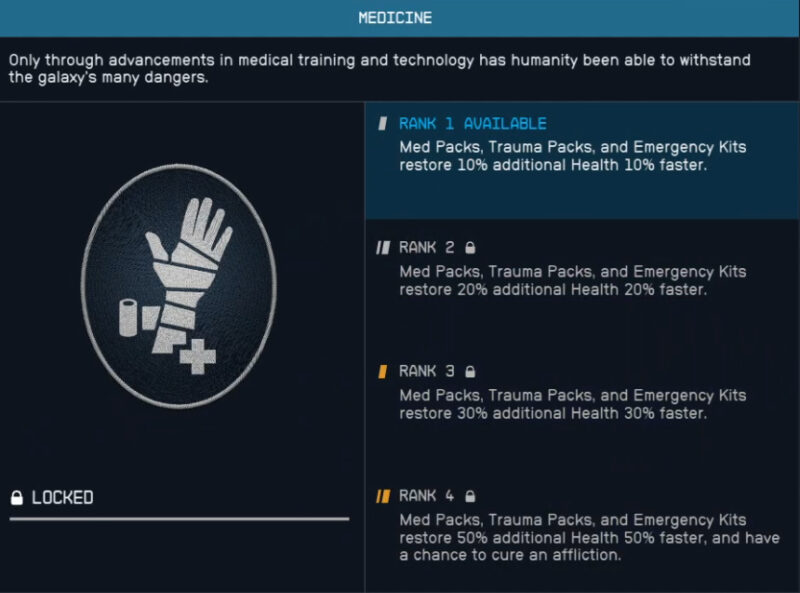 Starfield Medicine Skill