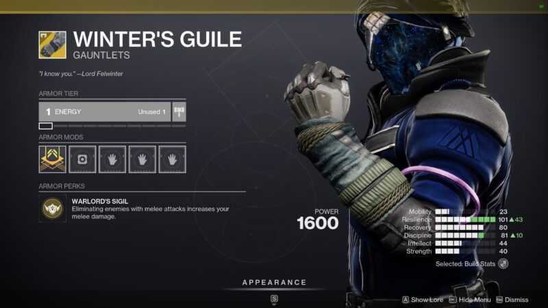 Winter's Guile Exotic Armor