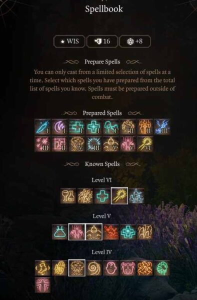 Best Baldur’s Gate 3 Circle of the Land Druid Build Level 11 Spells