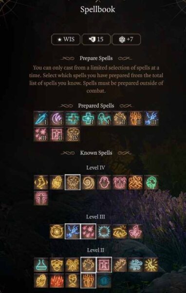 Best Baldur’s Gate 3 Circle of the Land Druid Build Level 7 Spells