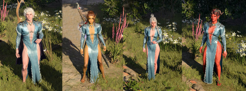 Baldur's Gate 3 Companions modeling Wavemother's Robe
