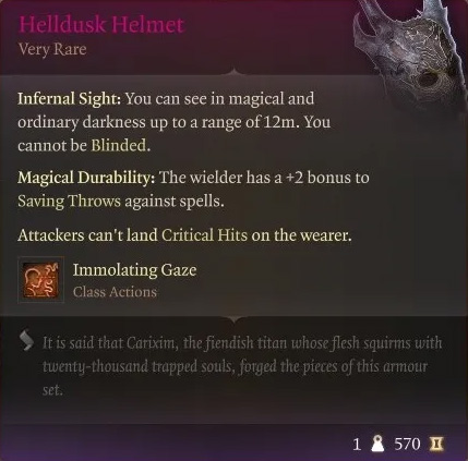 Baldur's Gate 3 Helldusk Helmet