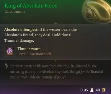Baldur's Gate 3 Ring of Absolute Force