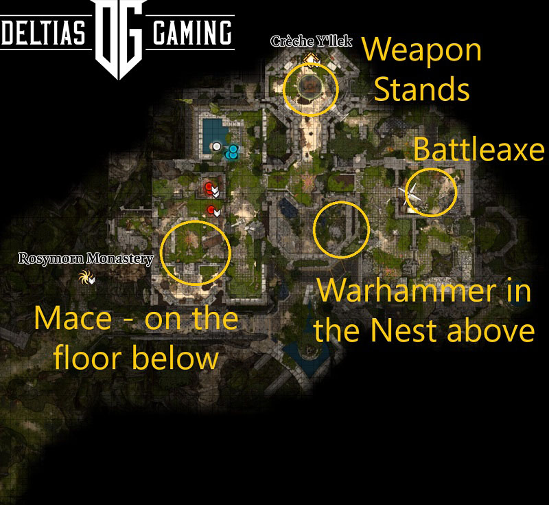 Ceremonial Weapons and  Dawnmaster's Crest Puzzle Map Locations - BG3 - Baldur's Gate 3