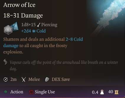 Baldur's Gate 3 Arrow of Ice