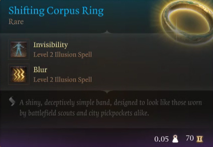 Baldur's Gate 3 Shifting Corpus Ring