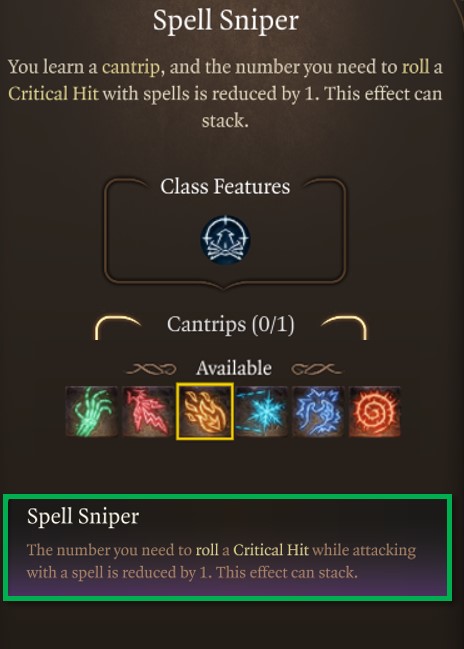 BG3 Spell Sniper Feat Explained