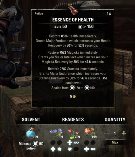 Essence of Health (tri-stat) - Crafting ESO Consumable Potion